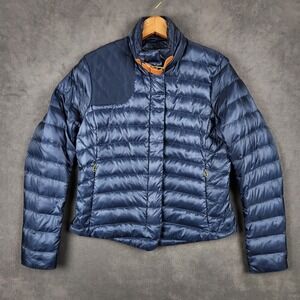 Ralph Lauren Sport Cropped Down Puffer Jacket Womens 6 Navy Blue Quilted